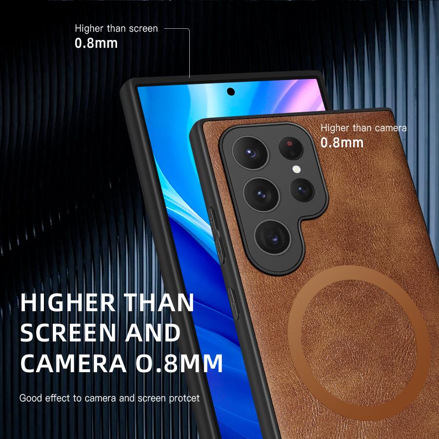 Luxury Case For Samsung Galaxy S24 S23 S22 Ultra Case Leather Silicone Cover For Samsung Galaxy S20 Plus S21 FE Phone Case S25