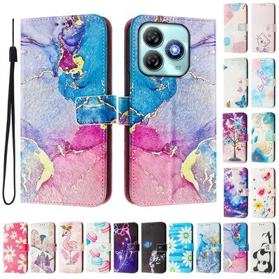 Colored Marble Luxury Painted Leather Case Wallet Book Style Cover for ZTE Blade A52,A53,A73,V50 Vita,V40S,V60,A35,A55,A75...