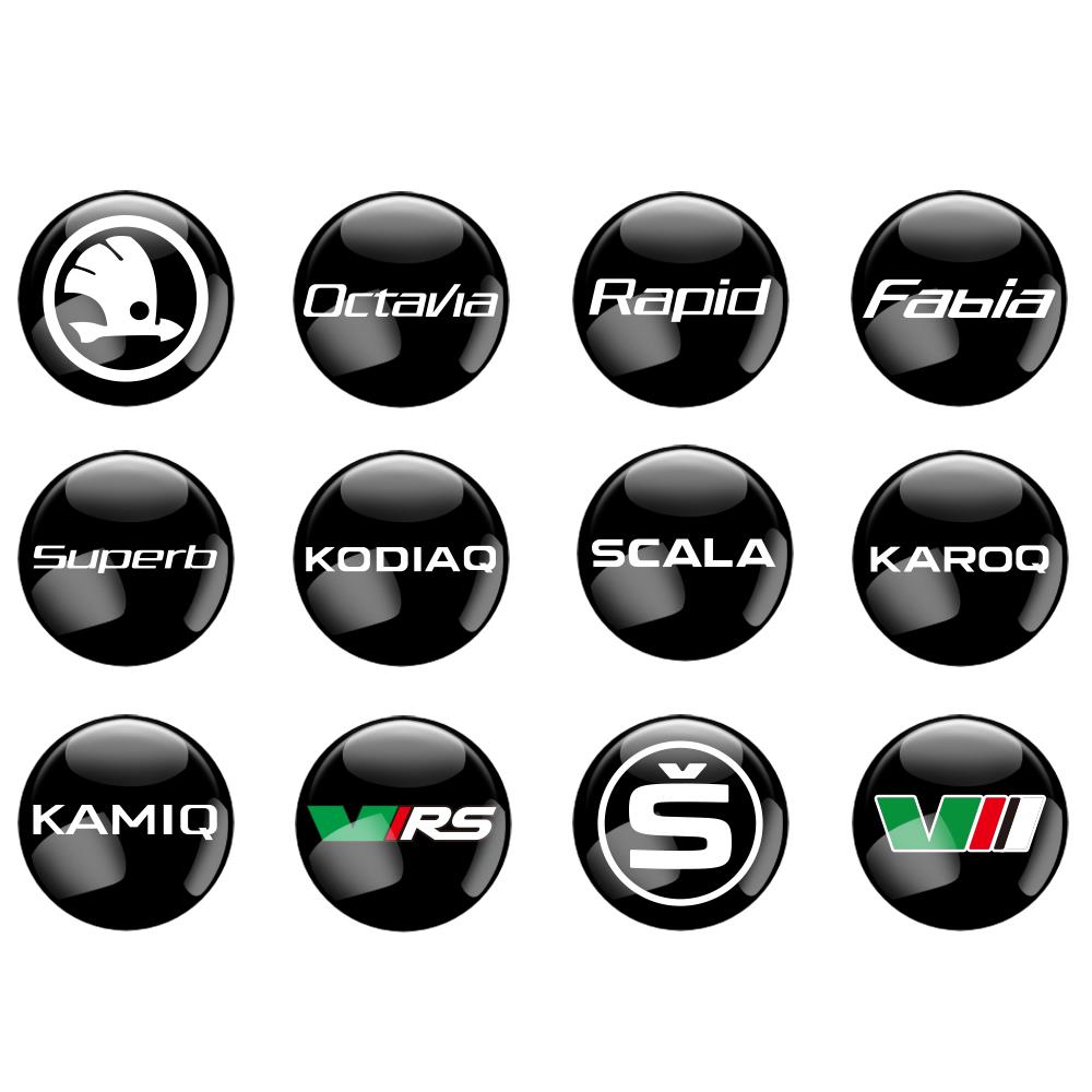 JBIW9 Car Wheel Tire Valve Caps Tyre Valve Stem Covers for Skoda Rapid Fabia Octavia Roomster Yeti Superb Citigo RS Felicia VRS Scala
