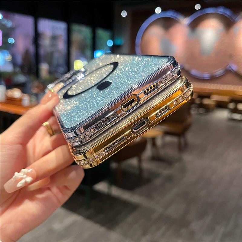 Shining Glitter Wireless Charging Phone Case For Iphone 14 13 12 11 Pro Max 14pro 14plus 11 Shockproof Soft Plating Bumper Cover