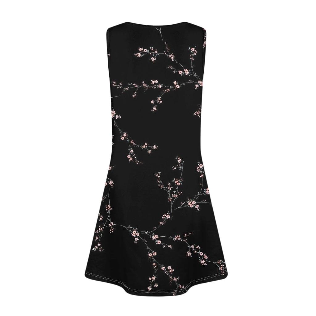Women's Summer Casual V-Neck Floral Button Dress With Pockets