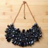 Handmade Black Glass Beaded Necklace Boho Seed