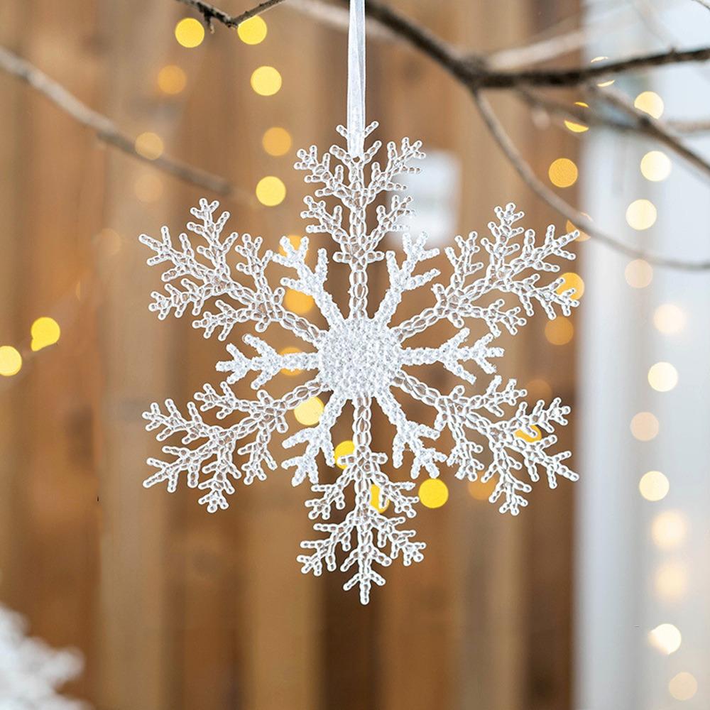 Transparent Artificial Snowflake Decoration Xmas Tree Hanging Pendant  Merry Christmas Decoration