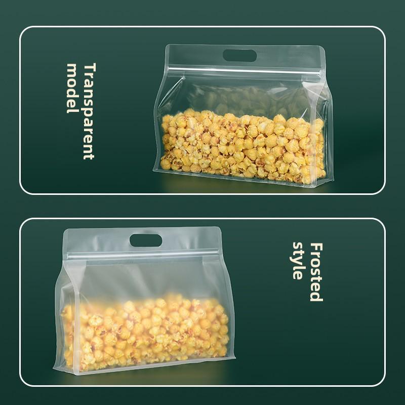 Frosted Transparent Eight-Side Sealed Tea & Food Packaging Bag with Buckle and Self-Supporting Design
