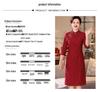2025 Spring Red Lace Qipao: Young Plus Size Three-Quarter Sleeve A-Line Dress for Mothers at Wedding Banquets