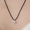 TATIANA (925 Silver) Witty Cubic Heart String Necklace NZ2118