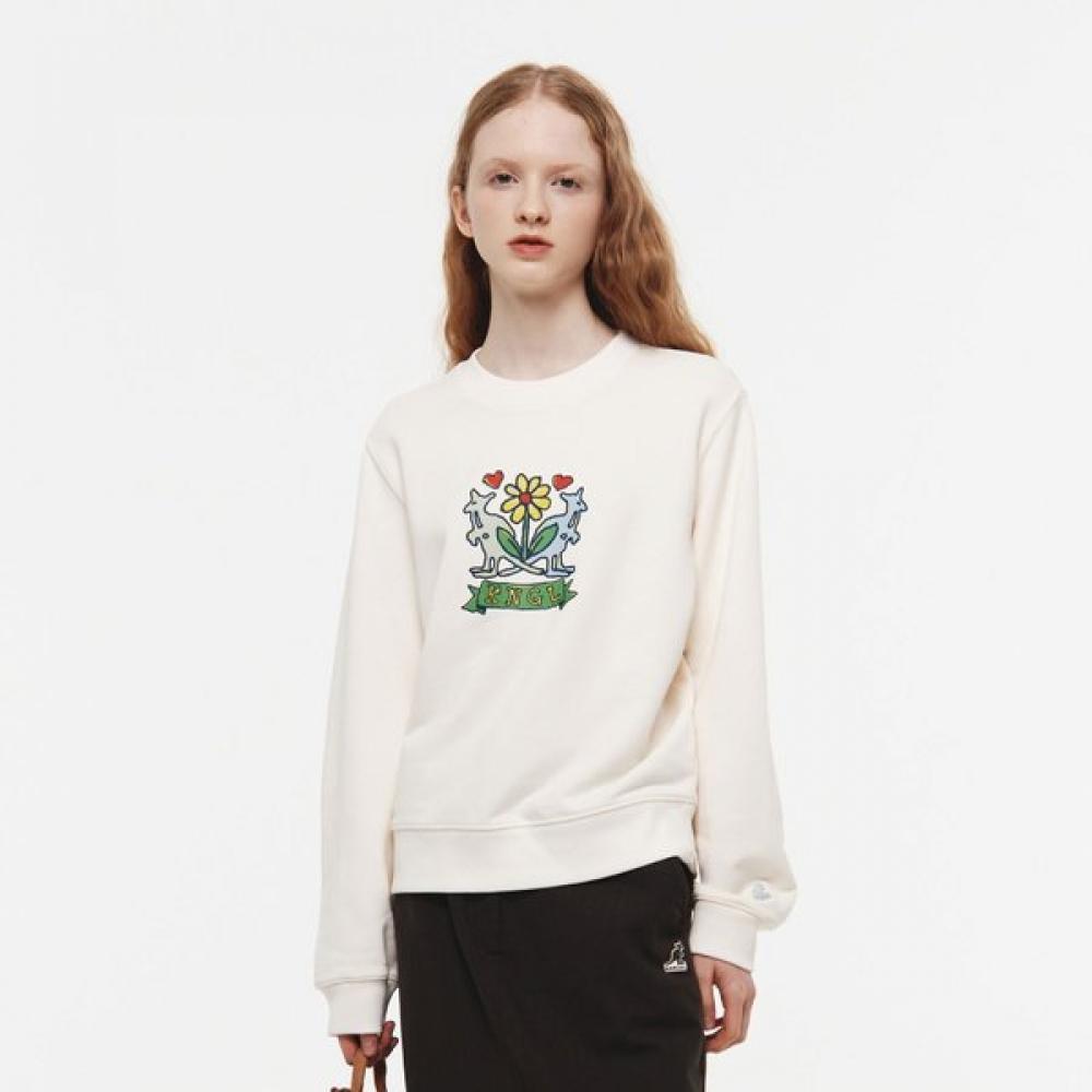 Kangol Women S Garden Semi Overfit SweatShirt Ivory 1797 LA 6100₽