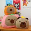 Cartoon Fruit Capybara Plush Toys for Girls' Bedside Strawberry Cabbage Pillow Birthday Gift Home Decoration