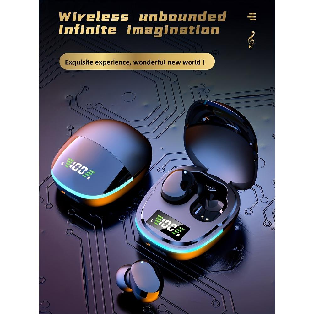 Casque sans fil tactile avec écran LED - Écouteurs intra-auriculaires TWS pour jeux, musique et sport - Compatible iOS/Android