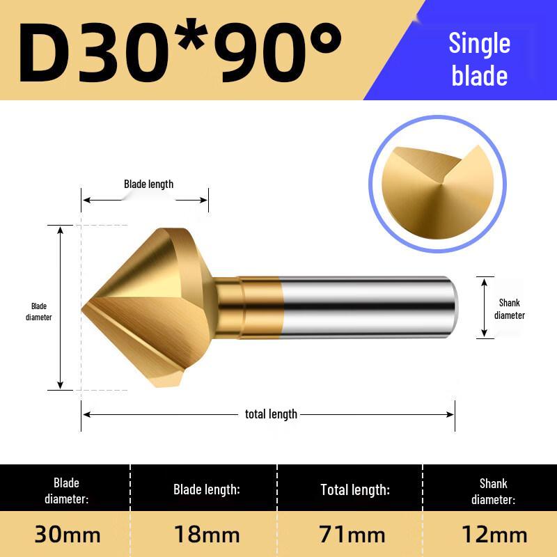 

90-Degree Single Flute Chamfer Deburring Bit