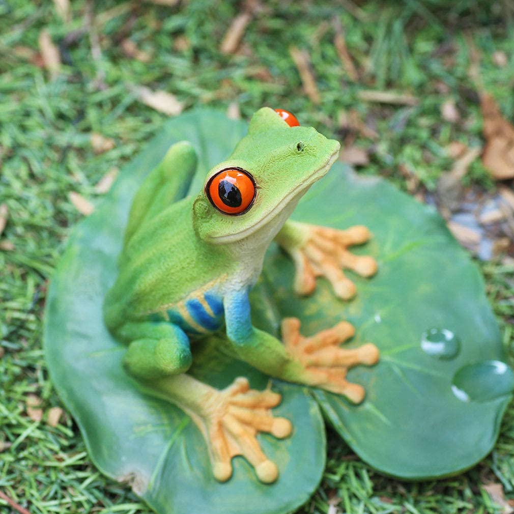 Devalier Froschfigur, roter Laubfrosch, Kunstharz, Geschenk, Geburtstagsgeschenk, ca187b [Originalprodukt]