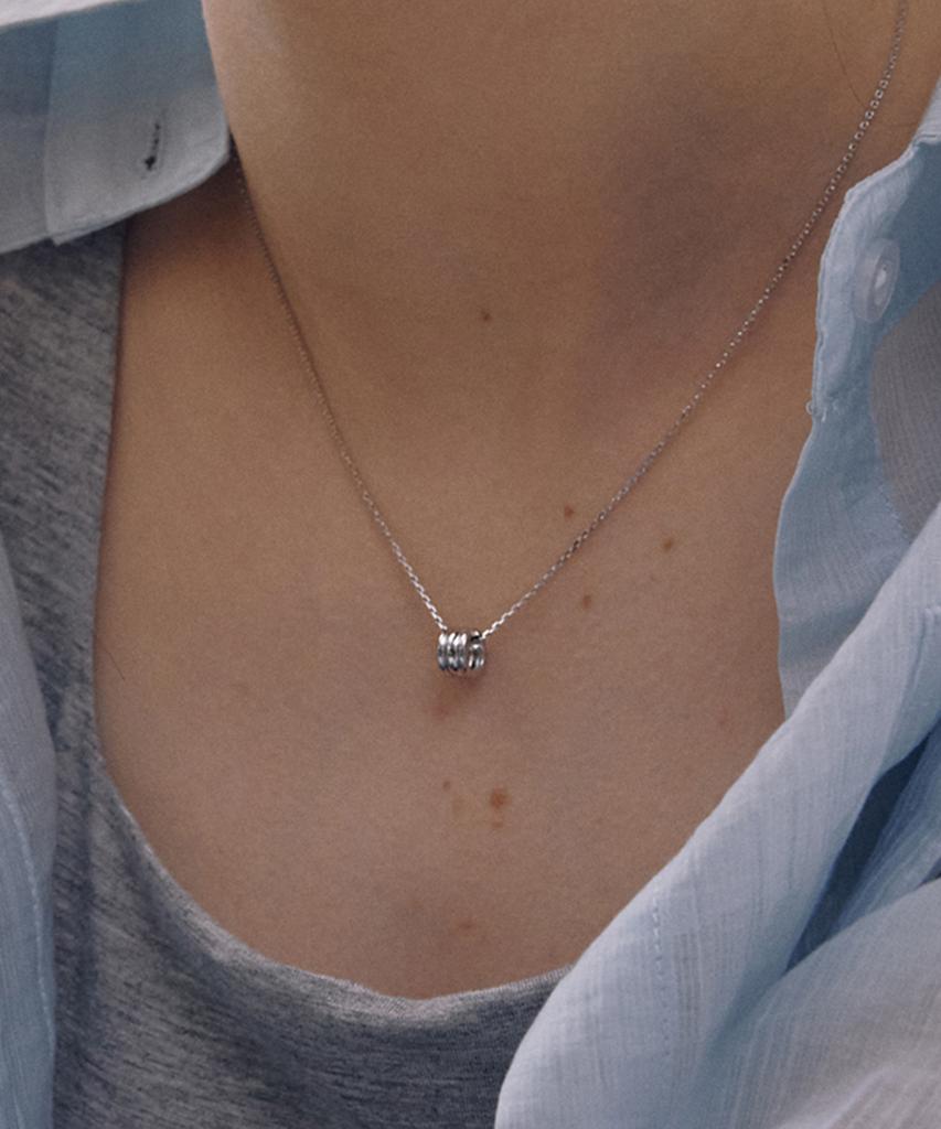 Akarki 925 Silver Trinity Ring Pendant Necklace