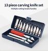 Handmade paper cutting set, 13 pieces DIY precision repair tools, metal carving knife and pen style art seal cutting tools