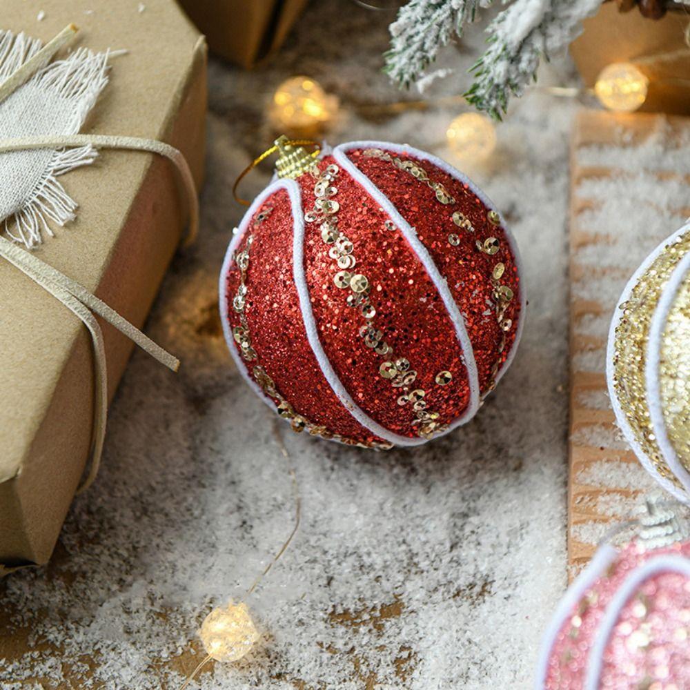 3pcs 8cm Christmas Tree Pendant Creative Hanging Ornament Christmas Ball  Wedding