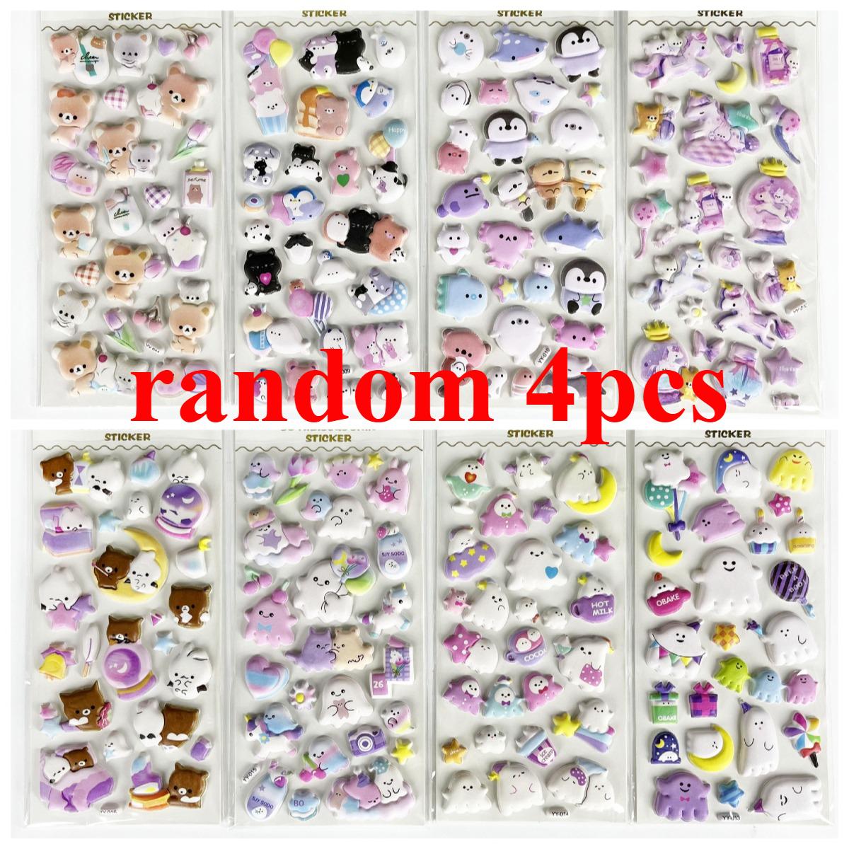 Hot New Cute cartoon 3D embossed stickers, fun foam stickers for children, DIY planner stickers, decorative stickers Gifts