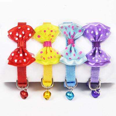 Pet Bow Multi-style Adjustable Collars with Bells Bow Tie Necklace for Small Pet Dog & Cat