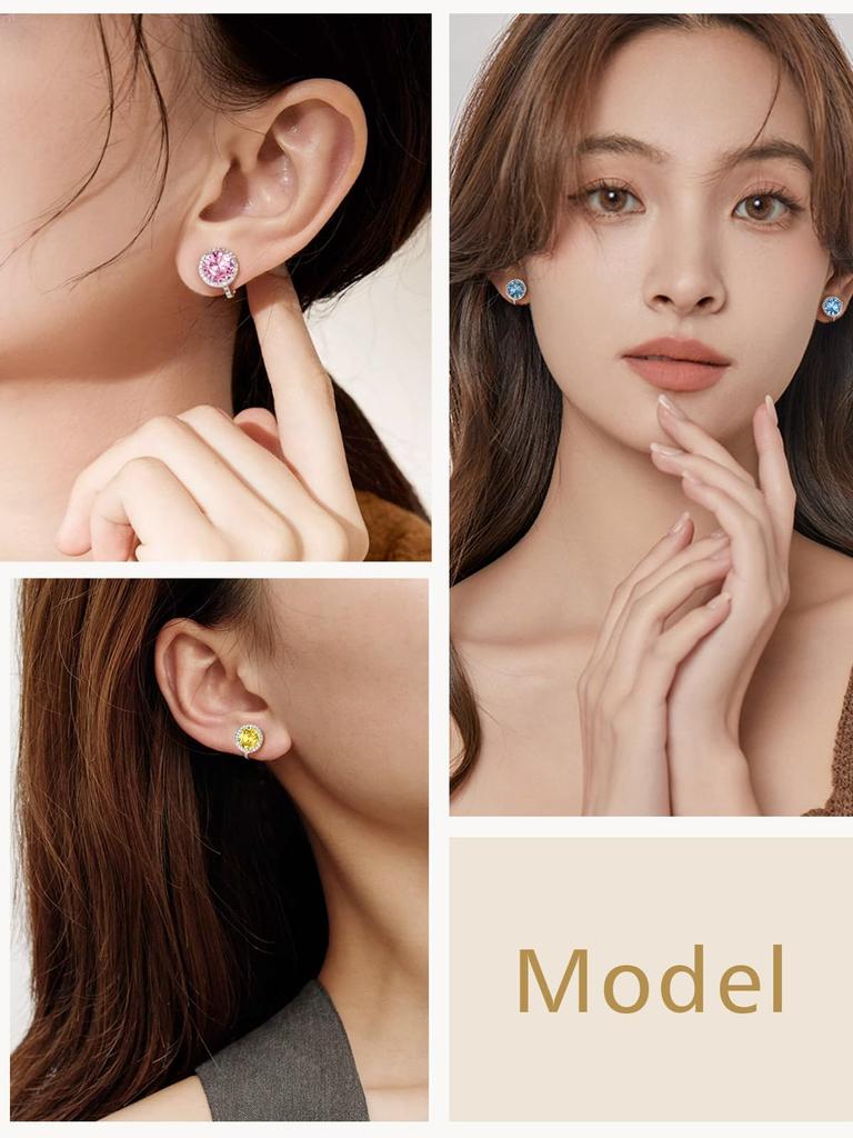 FindChic 925 Sterling Silver Earrings for August Both Accessories Women, Peridot, Non-Pierced Earrings, Hypoallergenic, Zirconia, Birthstone, Ears,