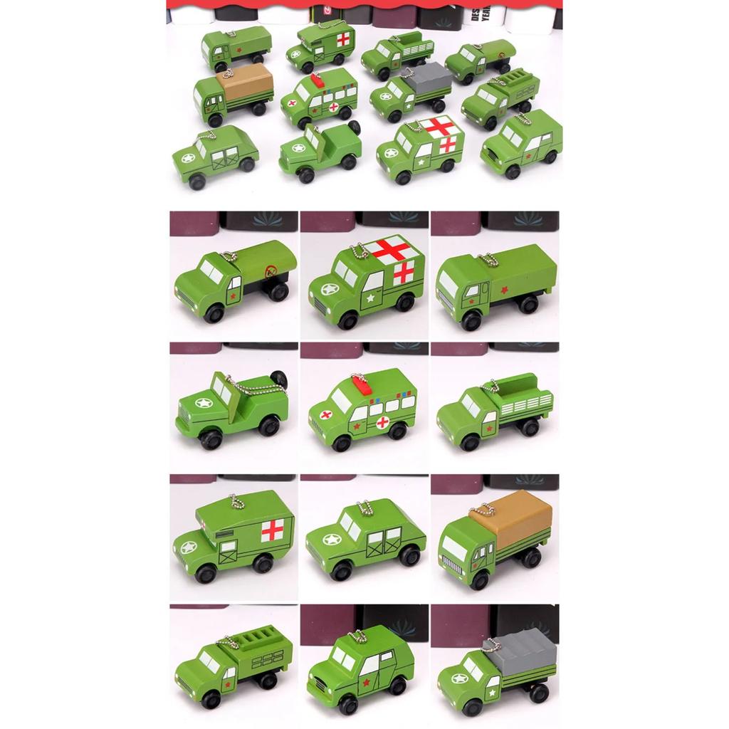 12PCS Set Mini Wooden Car Airplane Model Toy Simple Style Decoration Color Wooden Car Airplane Mini Educational Toy for Children