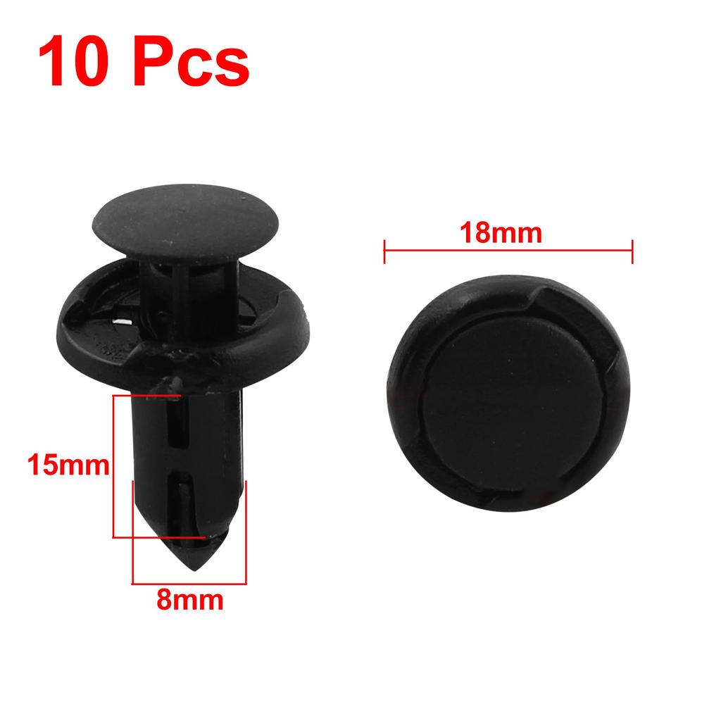 uxcell 10pcs 8mm Hole Plastic Car Bumper Push Clip Rivet