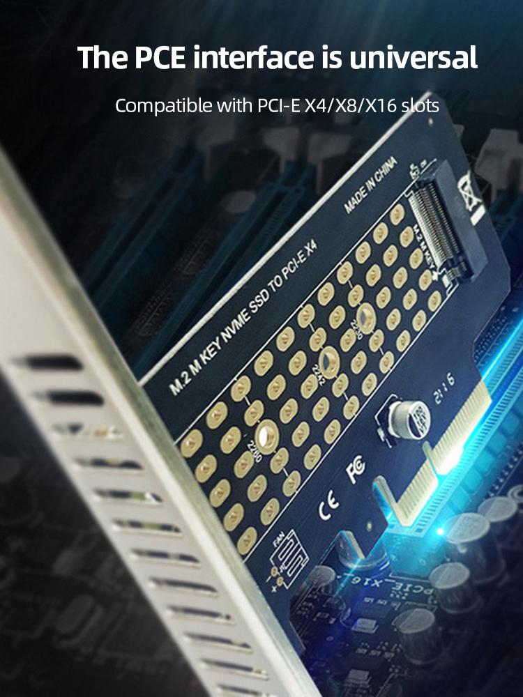 NVMe PCIe M.2 SSD To PCI-E X4 Adapter Card Full Speed 32gbps PCI-E M.2 With Bracket For 2230-2280 Size SSD M2 Pcie Adapter