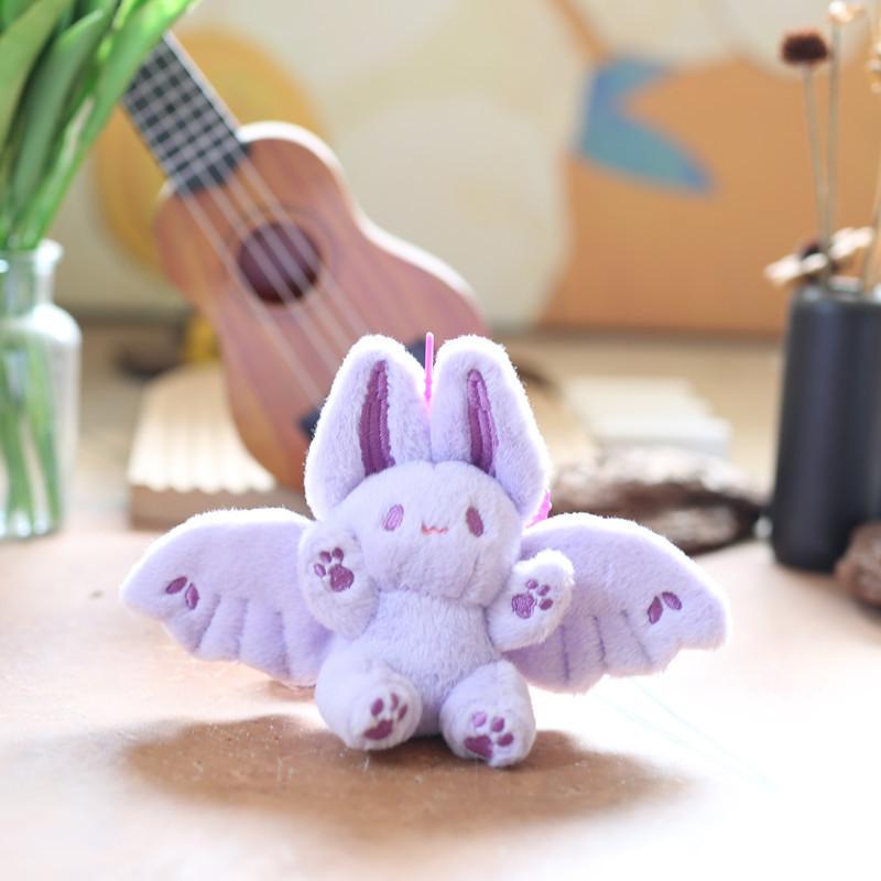 Adorable Pink Bat Bunny Plush Toy Cute Rabbit Stuffed Animal With Soft Fur