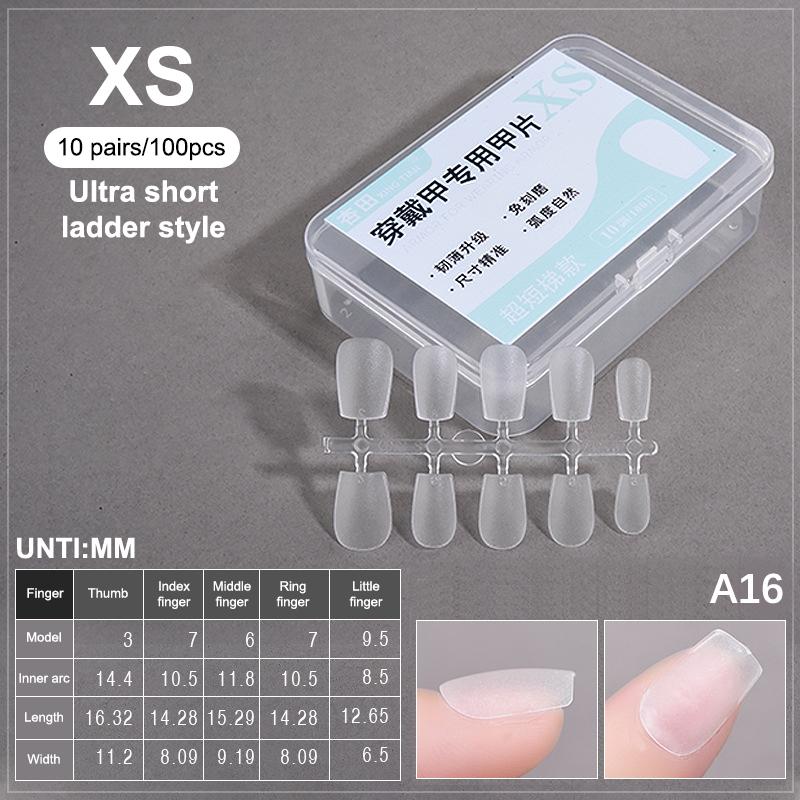 100PCS/Box Fake Nail Tips Medium Design Matte Finish False Nails Manicure Tool Extension Press On Nails