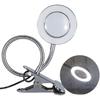 ZJchao Magnifying Lamp, 2.5X Cold Light Lamps with Clamp Desk Magnifier LED USB Beauty Lamp Metal Tube Clip Swing Arm Desk Lamp Book Reading Light