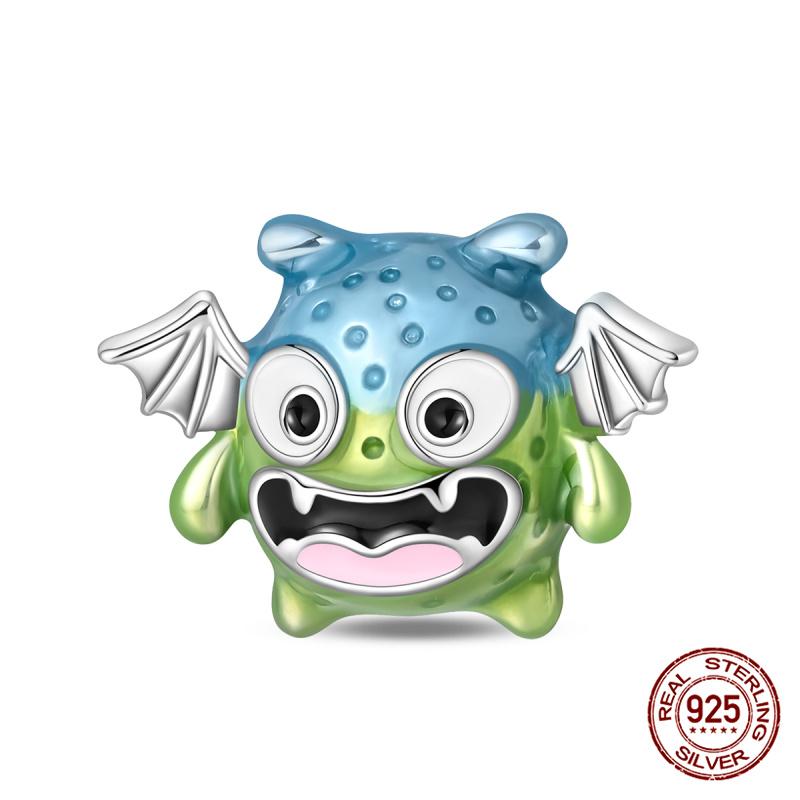 New 100% Copper One-Eyed Monster Puppy Charms Beads Fit Pandora Style Bracelet Diy Jewelry Making Women Gift