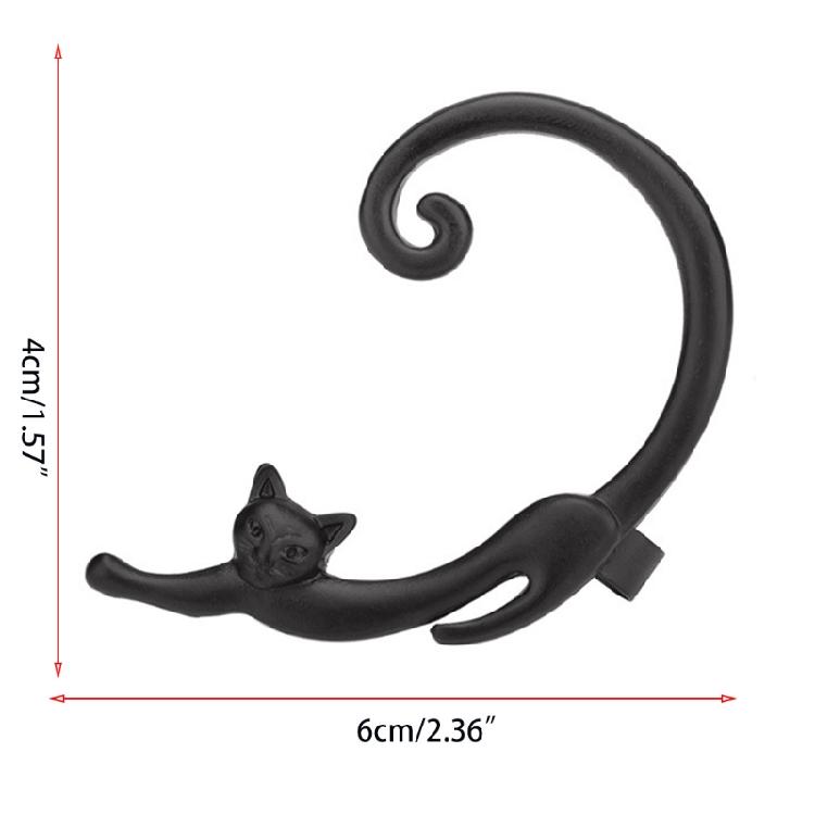 Vintage Long for Cat Tail Around Ear Earrings Cartoon for Cat Ear Cuff for Women