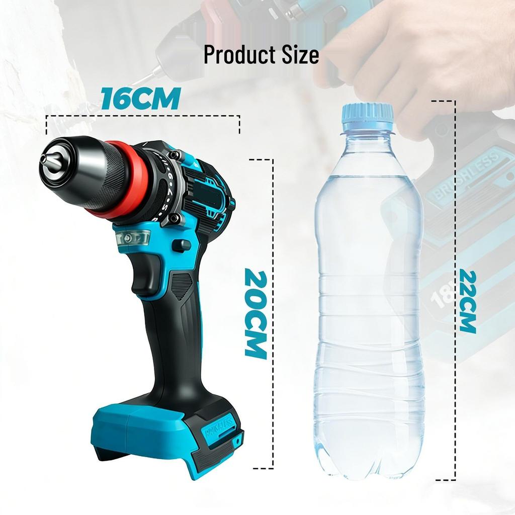 Brushless Lithium Battery Electric Drill with 48-Hour Shipping