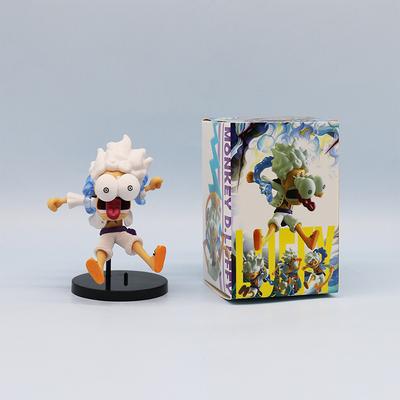 11Cm 5Pcs/Set Q Version Of Impish Luffy Funny One Piece Gear 4 Luffy Anime Figures Pvc Model Toys Desktop Car Mounted Ornament