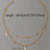 Simple Double Layer Moon Star Pendant Clavicle Necklace For Women