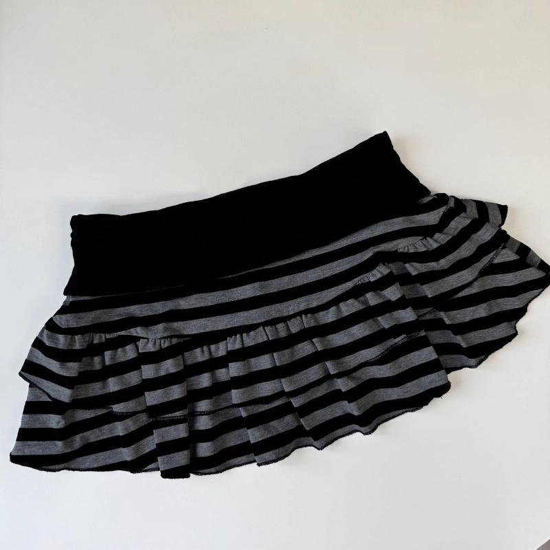 Gonna corta a tubino a righe contrastanti sexy moda stile street Y2K nicchia ragazza piccante torta
