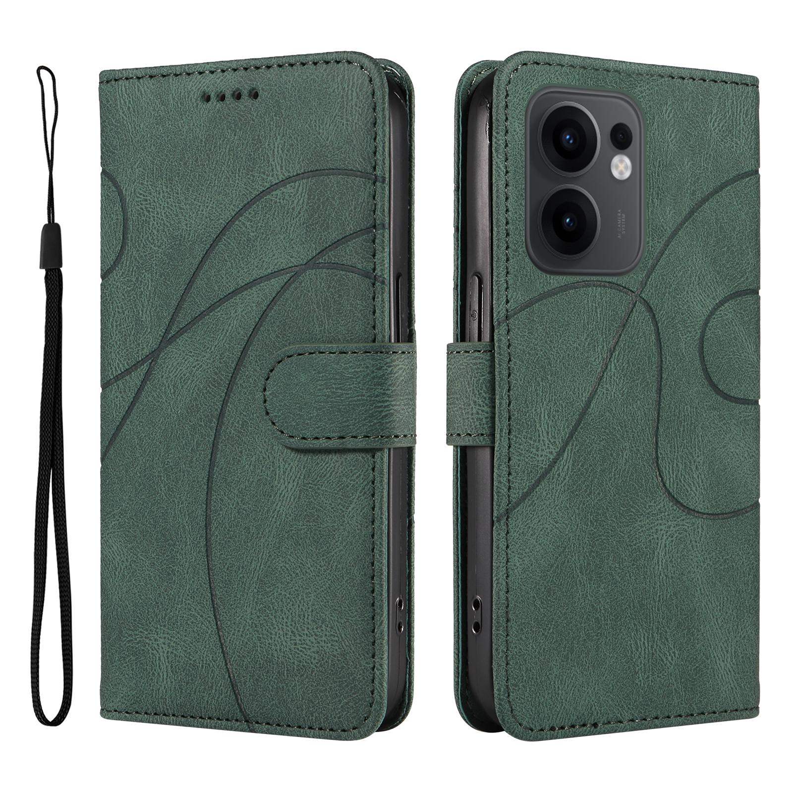 

Для Oppo Reno13 F 5G (Reno 13 FS 5G)/4G/Reno13 A 5G Чехол-бумажник Кожаная обложка для телефона Подставка с дизайном изогнутой линии E