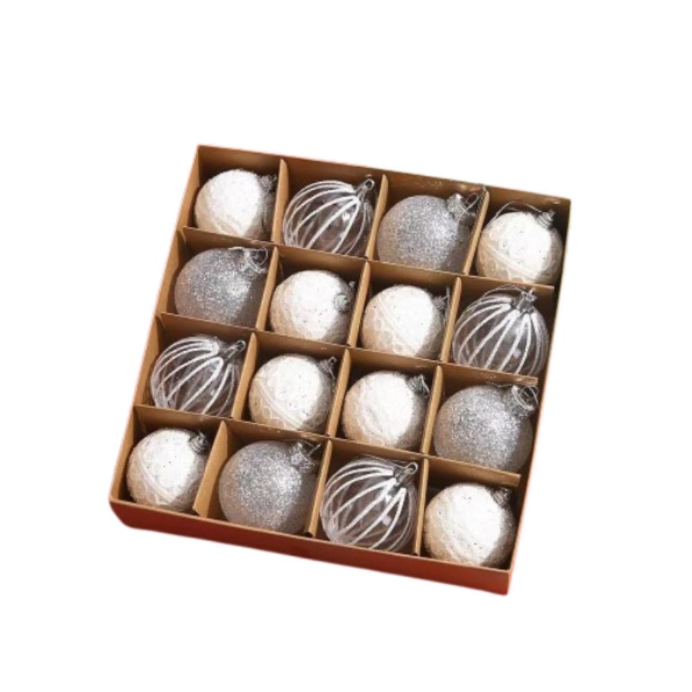 16pcs 6cm Christmas Hanging Balls Set Foam Xmas Tree Ornaments Christmas Balls Pendant Party Favors