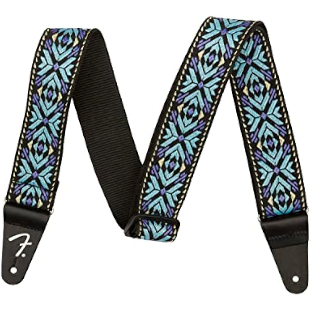Fender Canadian Musical Instrument Strap Pasadena Woven Strap, Blue Snowflake, 2