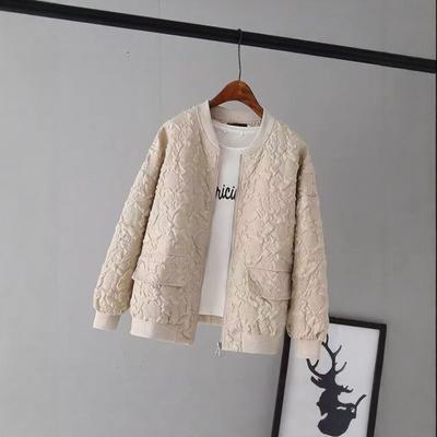 Dames Korte Bubbels Katoen Baseballjack Los Casual Oversized Blazer Stijl Buitenkleding