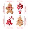 Christmas Tree Decorations 16 Pieces 3D Resin Shatterproof Christmas Gingerbread Decorations For Holiday Indoor Family Home