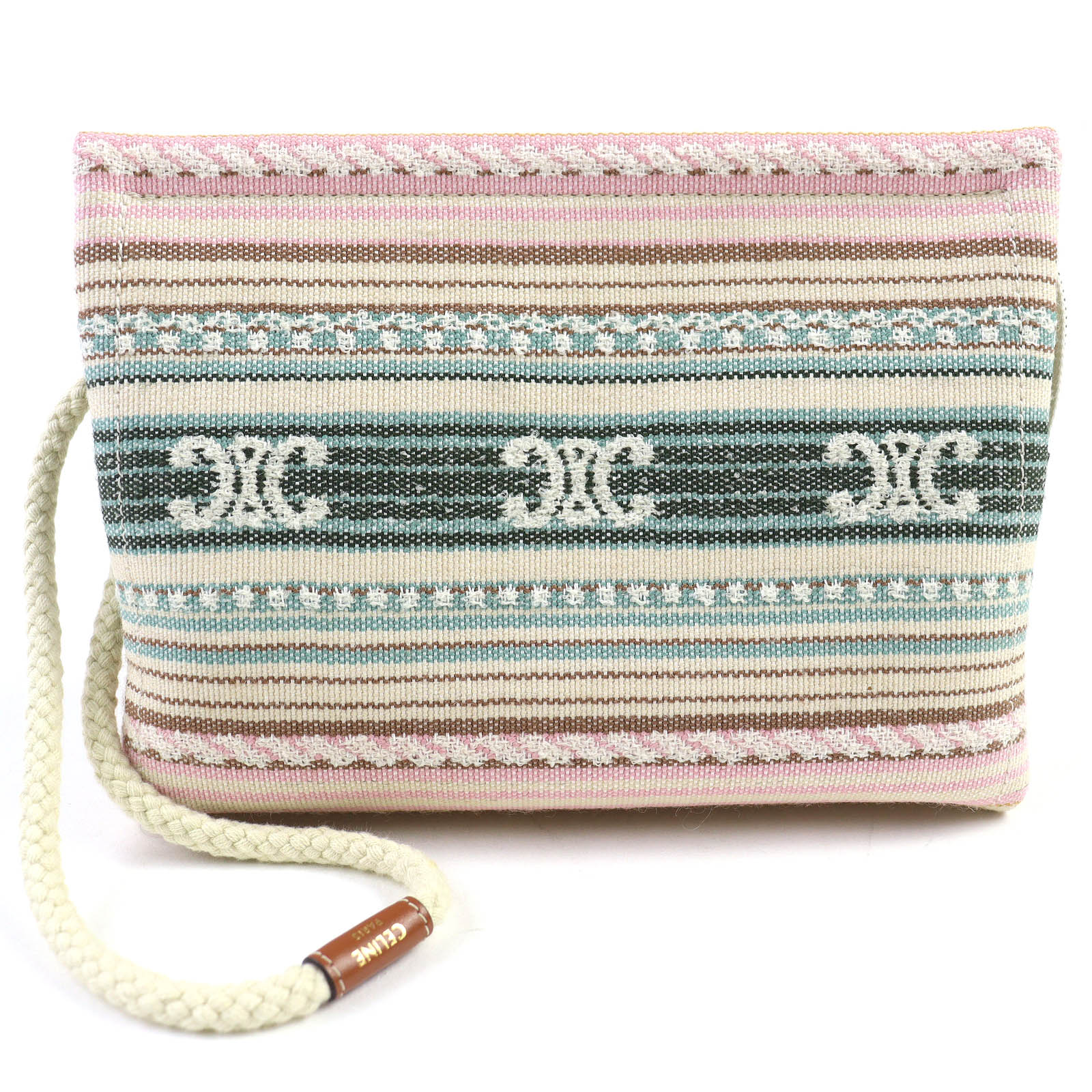 

Excellent CELINE Pouch Thais Pouch Triomphe Stripes multicolor canvas 10M552GSD Used