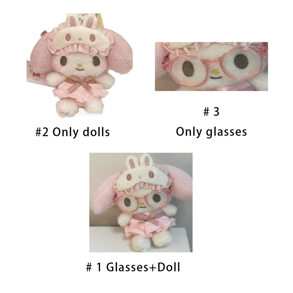 Latest Cute Eye Mask Pajama Series My Melody Doll Keychain, Including Three Styles:  1 Glasses+Doll  2 Doll Only  3 Glasses Only