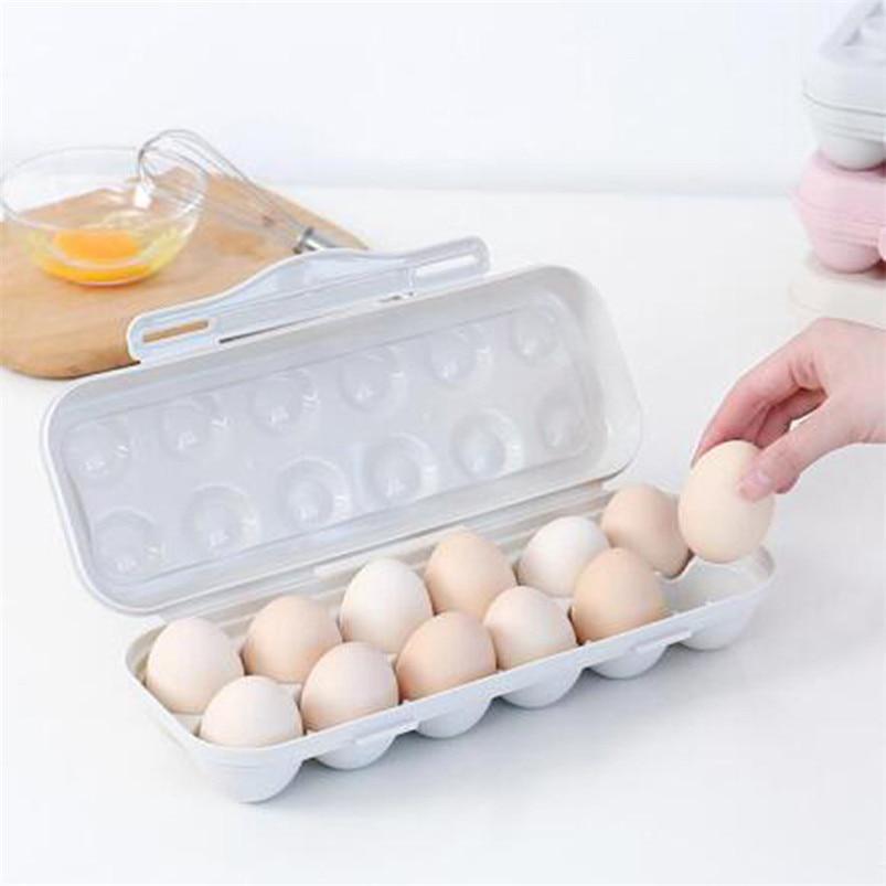 Portable Egg Storage Box Container 1PC 12 Grids PP Kitchen With Lid Compartments