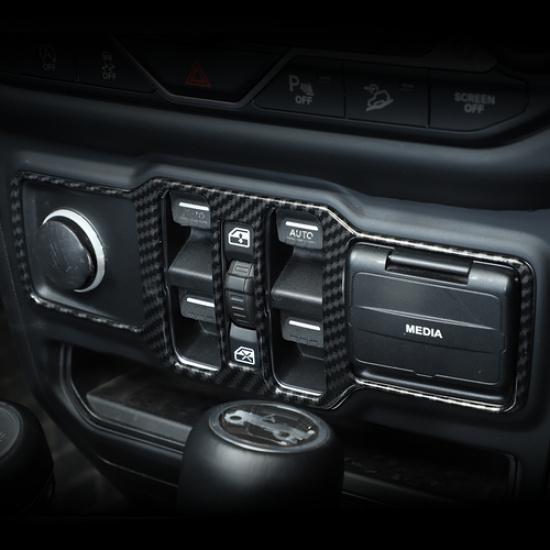 Center Console Window Switch Button Frame Trim Cover For Jeep Wrangler JL 2018+