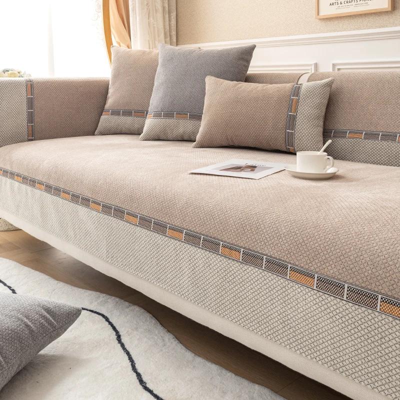 Non-slip Chenille Sofa Cover Four Seasons Universal Sofas Cushion for Living Room Modern Couch Protector Case Home Decor