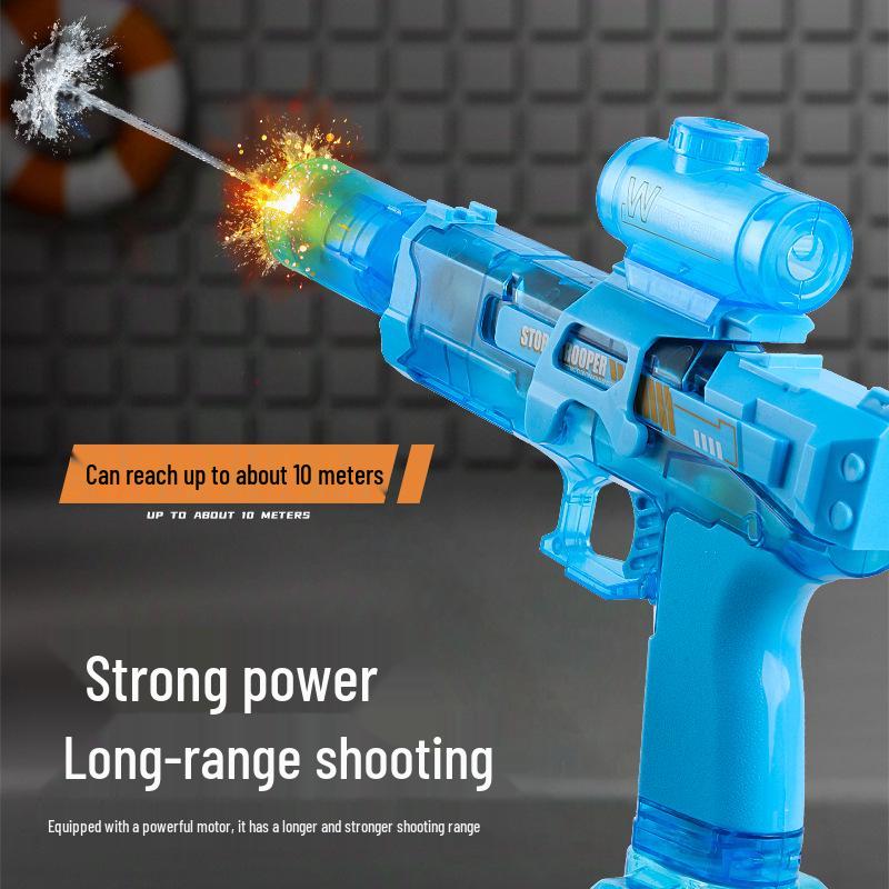 Large Capacity Electric Water Gun Toy for Kids - Continuous Spray and Fire Light Effects