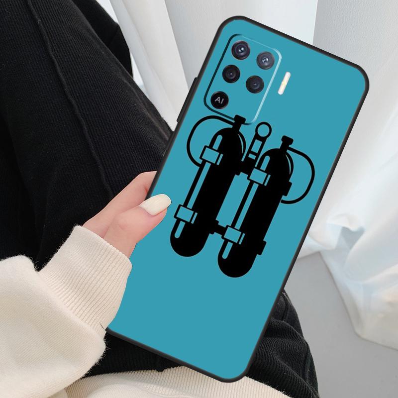 Diver Underwater Diving Cave Caving Case For Oppo A40 A60 A80 A5 Pro A15 A16 A17 A57 A77 A94 A74 A54 A76 A96 A18 A38 A58 A78 A98