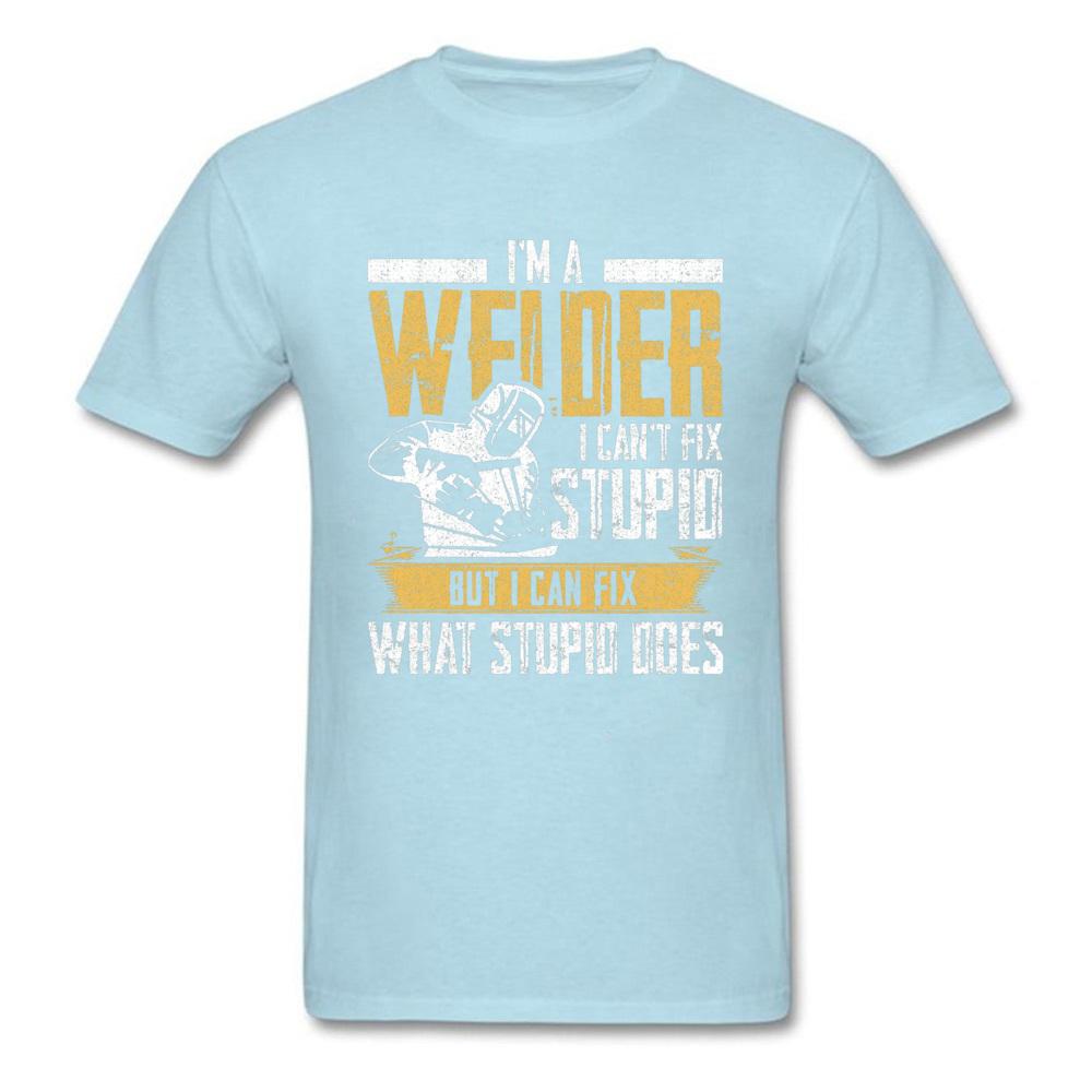 

Слоган Футболка для мужчин Черные футболки Сварщик не может исправить глупость Но что делает глупость Индивидуальные футболки для фитнеса Программист Уличная одежда XXXL светло-синий