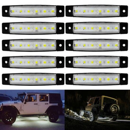 White LED Pods Rock Underbody Wheel Light For Jeep Offroad Truck UTV ATV Boat 10