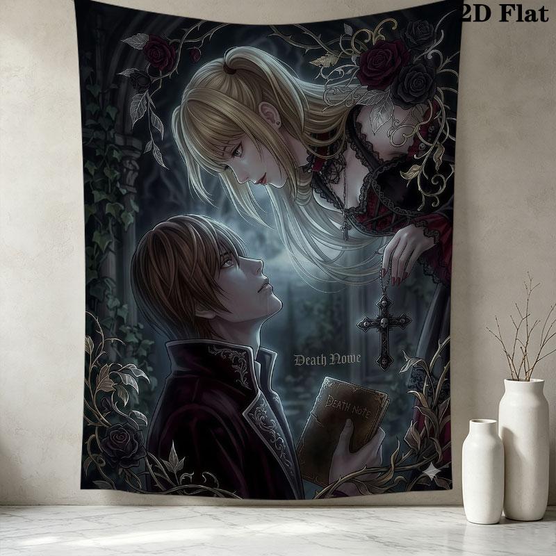 Death Note Wandteppich Ästhetischer Wandbehang Gedruckter Stoffdecke Dekorative Wandteppiche Für Schlafzimmer Wohnzimmer Heimdekoration