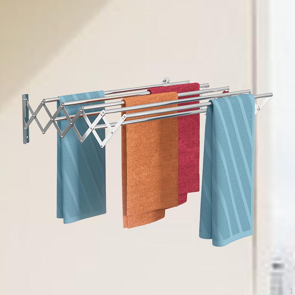 Foldable And Adjustable Wall Mounted Towel Rack Bathroom Accessory