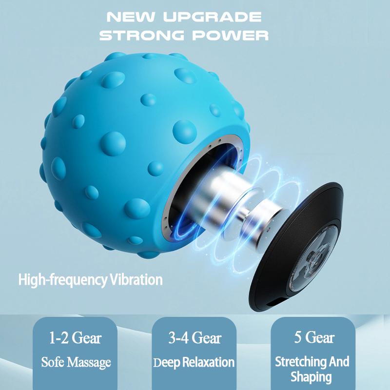 Electric Massage Ball for Neck & Feet - Rechargeable Muscle Relaxation Yoga Fascia Ball with Portable Body Massager